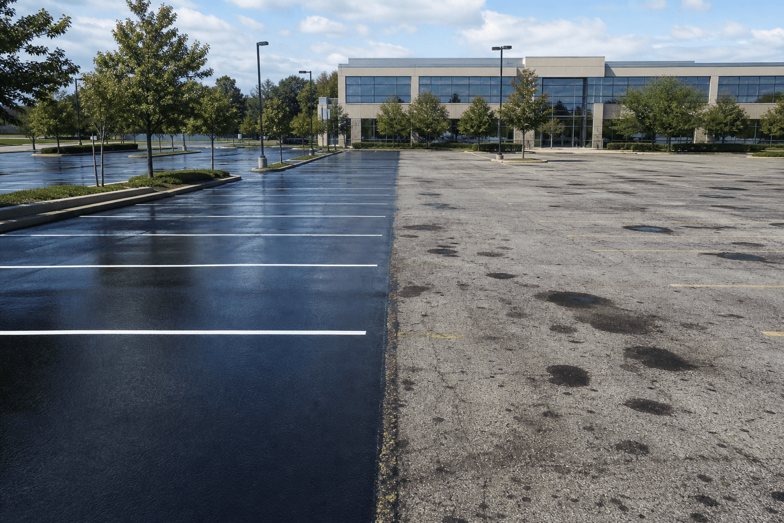 Mycie parkingu firmowego z kostki brukowej